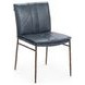 Mayer Ocean Blue Leather Upholstered Dining Chair Set of 2