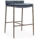 Mayer Ocean Blue Leather Upholstered Counter Height Stool