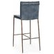 Mayer Ocean Blue Leather Upholstered Bar Stool