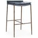 Mayer Ocean Blue Leather Upholstered Bar Stool