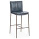 Mayer Ocean Blue Leather Upholstered Bar Stool
