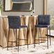 Mayer Ocean Blue Leather Upholstered Bar Stool