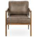 Julia Truffle Brown Leather Upholstered Accent Chair