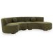 Octavia Seaweed Green 2 Piece Modular Sectional with Pillows