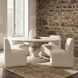 Brighton Beige Vanilla Upholstered Dining Chair with Casters