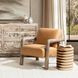 Reyna Tan Leather Upholstered Accent Chair