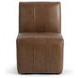 Brighton Rich Cocoa Leather Upholstered Dining Chair with Casters