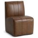 Brighton Rich Cocoa Leather Upholstered Dining Chair with Casters