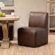 Brighton Rich Cocoa Leather Upholstered Dining Chair with Casters