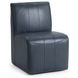 Brighton Mystic Blue Leather Upholstered Dining Chair with Casters