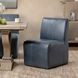 Brighton Mystic Blue Leather Upholstered Dining Chair with Casters