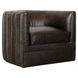 Menard Slate Leather Upholstered Accent Chair