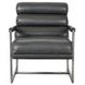 Topanga Graphic Charcoal Leather Upholstered Accent Chair