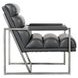 Topanga Graphic Charcoal Leather Upholstered Accent Chair