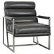 Topanga Graphic Charcoal Leather Upholstered Accent Chair