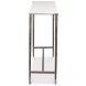53018 Antique Nickle And White Marble Console Table