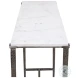 53018 Antique Nickle And White Marble Console Table