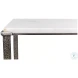 53018 Antique Nickle And White Marble Console Table
