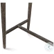 53018 Antique Nickle And White Marble Console Table