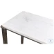 53018 Antique Nickle And White Marble Console Table