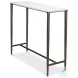 53018 Antique Nickle And White Marble Console Table