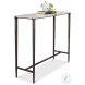 53018 Antique Nickle And White Marble Console Table