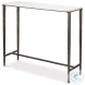 53018 Antique Nickle And White Marble Console Table