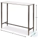 53018 Antique Nickle And White Marble Console Table