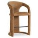 Archie Maple Brown Leather Upholstered Counter Height Stool