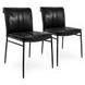 Mayer Jet Black Leather Upholstered Dining Chair Set of 2