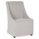 Warwick Stone Beige Upholstered Dining Chair with Casters