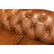 English Cuba Brown Tufted Club 89" Sofa