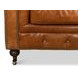 English Cuba Brown Tufted Club 89" Sofa