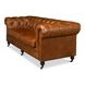 English Cuba Brown Tufted Club 89" Sofa