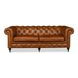 English Cuba Brown Tufted Club 89" Sofa