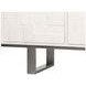 Bronzini Embossed White Leather 4 Door Credenza
