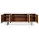 Bronzini Embossed White Leather 4 Door Credenza