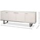 Bronzini Embossed White Leather 4 Door Credenza