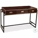 Old Brown Brown Leather Desk