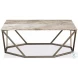 Trapezoid Black Marble Top Cocktail Table