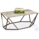 Trapezoid Black Marble Top Cocktail Table