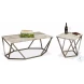 Trapezoid Black Marble Top Cocktail Table