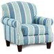 Grande Glacier Blue and White Upholstered Accent Chair