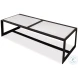 Ridged Black And White Rectangular Coffee Table