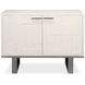 Bronzini Embossed White Leather 2 Door Credenza