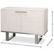 Bronzini Embossed White Leather 2 Door Credenza