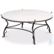Marylin White Marble And Old Iron Coffee Table
