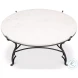 Marylin White Marble And Old Iron Coffee Table