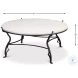 Marylin White Marble And Old Iron Coffee Table