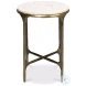 Gimlet White Marble And Brass Round End Table